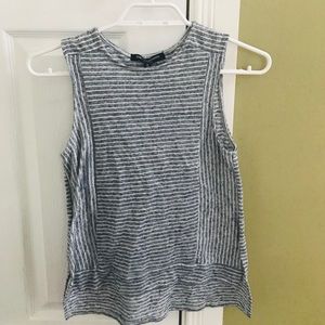 Flowing Grey Striped Tank Top